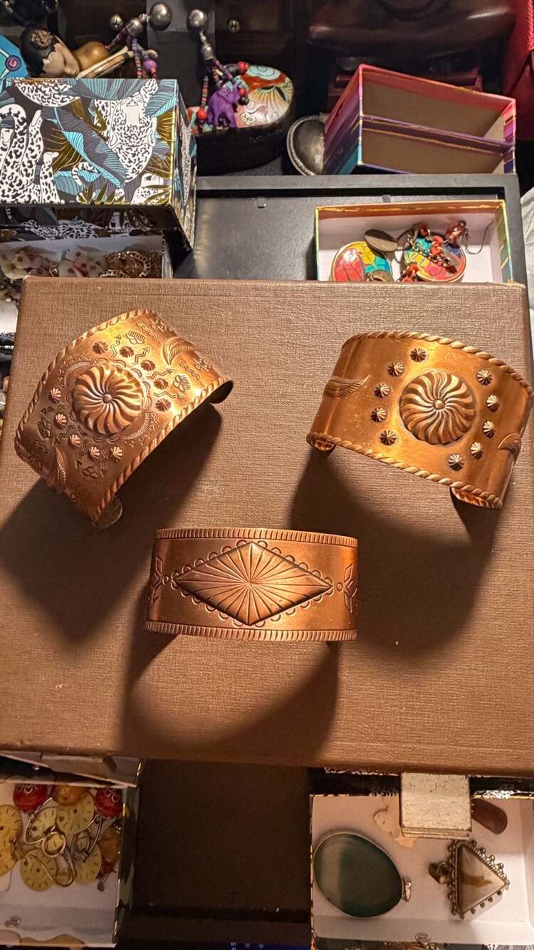 Solid Copper Cuff Bracelet 3-Piece Set